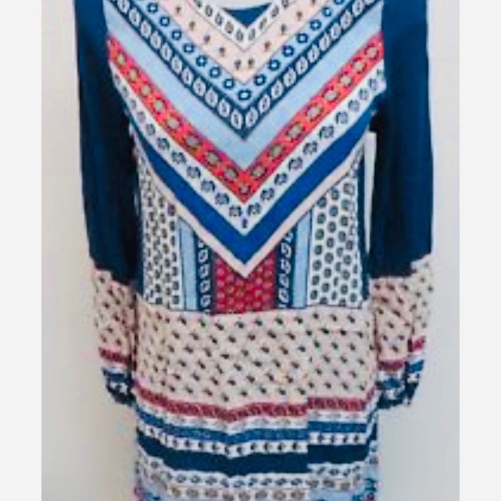 Express Long Sleeved Multicolor Paisley Dress